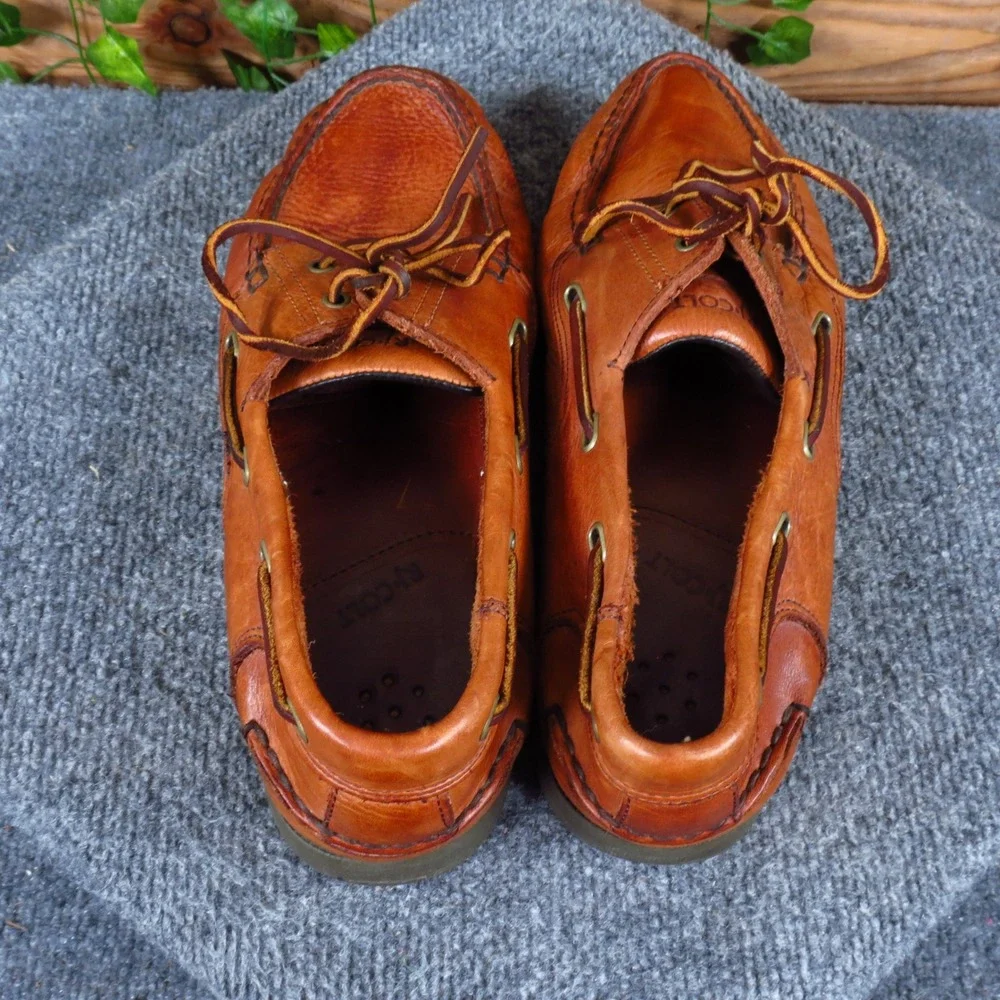 R.J. Colt Clipper Mens Boat Shoe 10.5 M Nautical Deck Loafer Brown Leather